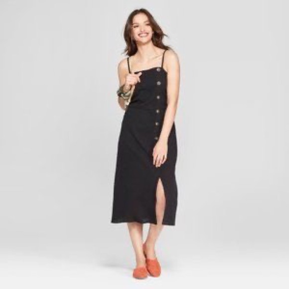 Universal Thread Black Button Split Dress